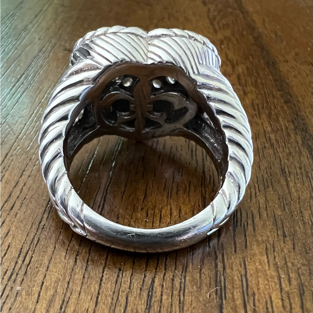 Judith Ripka Sterling Silver Pavé Heart Diamonique CZ Ring Size 6 - Picture 13 of 15